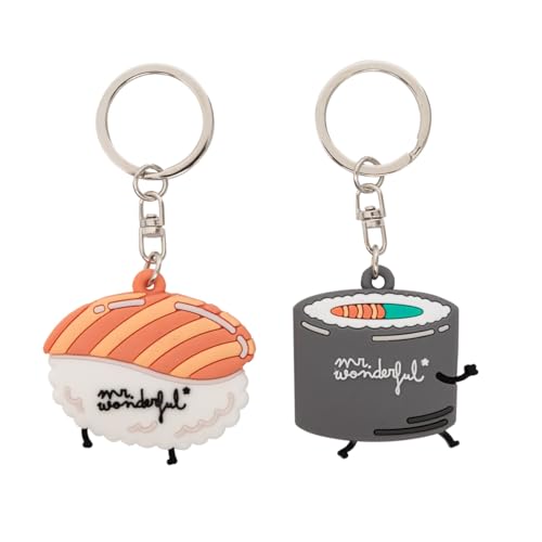 Set de 2 Llavero de Caucho con Diseño de Sushi - Mr. Wonderful Embalaje Deteriorado For Discount