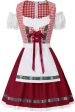 Talla: XL - Disfraz Oktoberfest para Mujer - Vestido de Sirvienta Bávara a Cuadros Rojos Online